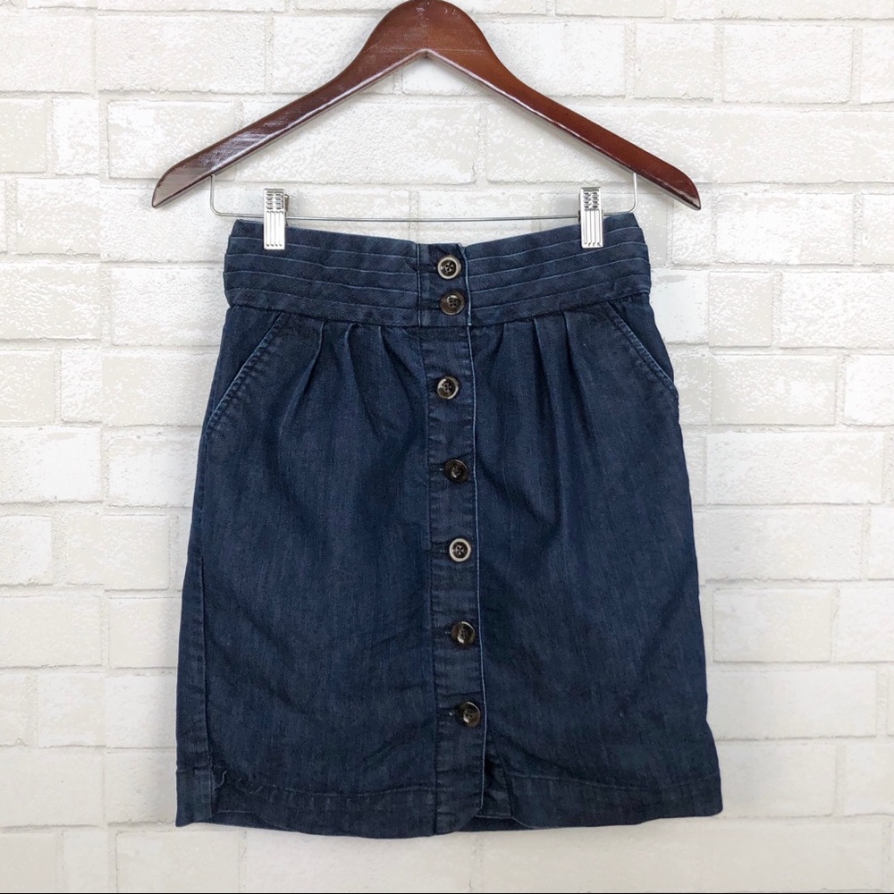Anthropologie Pilcro Button Front Denim Skirt
